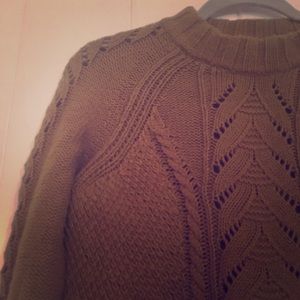 Loft olive green cable knit sweater